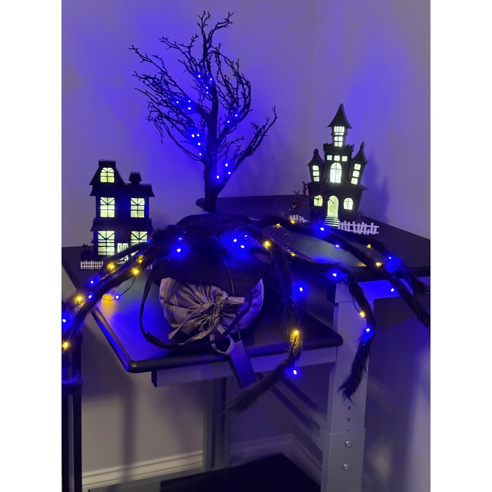Halloween Lighted Spider Decoration Spooky Tree Haunted‎ House Decor